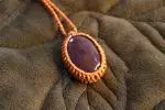 Light brown round pouch with Indian Agate