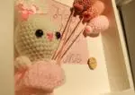 Nell Knit 3D piece - Pink and White bunny cropped