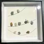 Birds on a wire - Black frame image