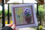 With love potted plant in purple