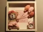 Nell Knit 3D piece - Pink Brown Bear front view