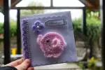 Thank you pink elephant with purple flower