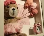 Nell Knit 3D piece - Pink Brown Bear cropped